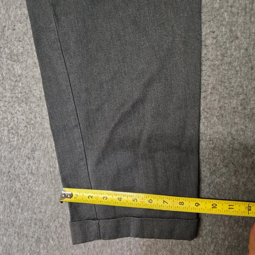 Vintage GAP Trousers Mens 36x32 Gray Pleated Cuffed Cotton Blend Pants Y2K
